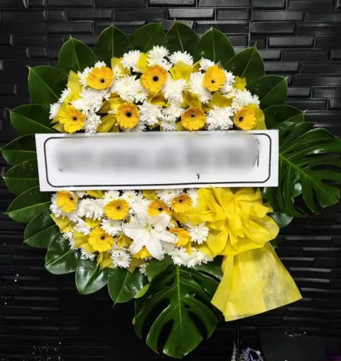 พวงหรีดลิลลี่ โทนเหลืองขาว