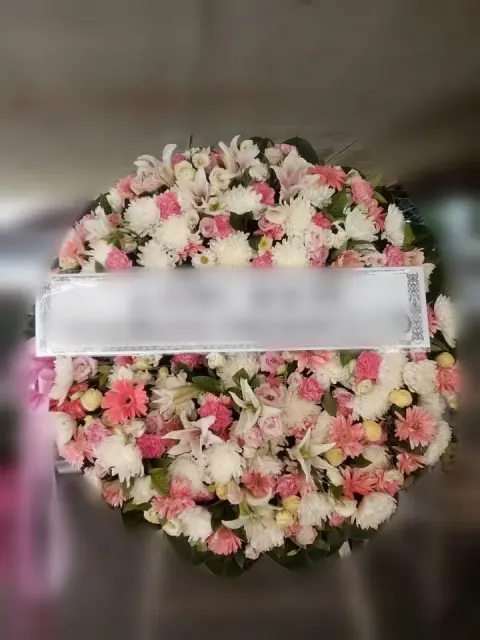 พวงหรีดลิลลี่ โทนชมพูขาว