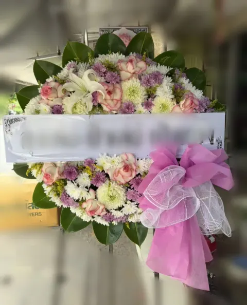 พวงหรีดลิลลี่ โทนชมพูม่วง