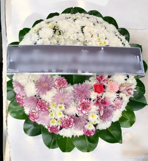 พวงหรีดลิลลี่ โทนชมพูขาวม่วง