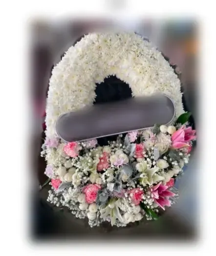 พวงหรีดลิลลี่ โทนขาวชมพูม่วง