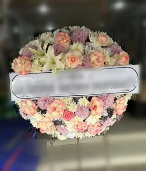 พวงหรีดลิลลี่ โทนพีชชมพูขาว