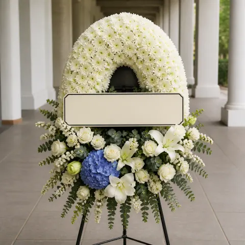 พวงหรีดชุด1167 โทนขาวล้วน