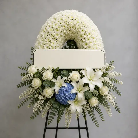 พวงหรีดชุด1240 โทนขาวล้วน