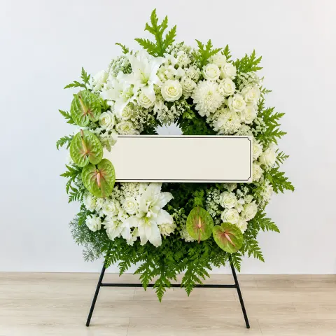 พวงหรีดชุด1479 โทนขาวล้วน