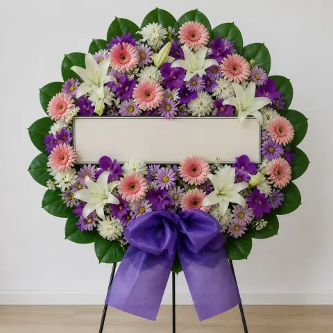 พวงหรีดชุด716 โทนชมพู